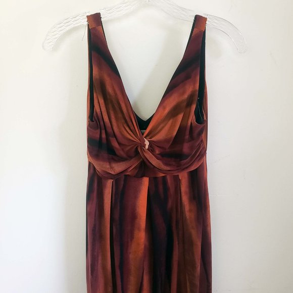Ronnie Nicole Size 6 Caribbean Sunset Wide Strap Sleeveless Wrap Maxi Dress - Picture 14 of 14